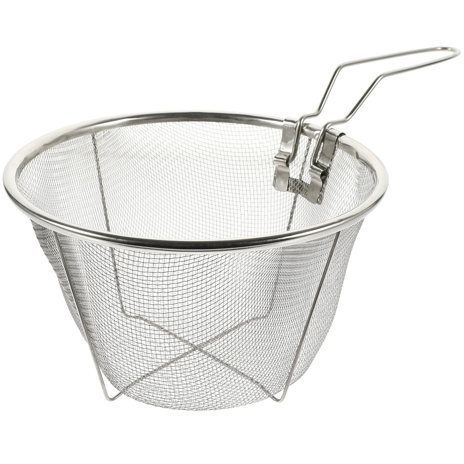 Oven Stainless Steel Frying Basket Steamer Fryer Strainer Silver Food Colander Tool Dad