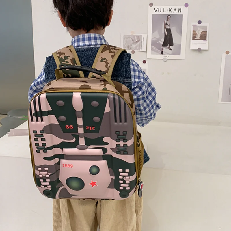 Children Backpack Trend Cool Boys Tank Camouflage Backpack Kindergarten Freshman Schoolbags