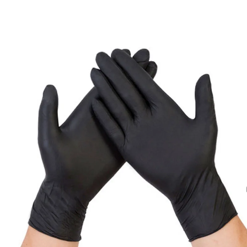 100pcs Multifunctional Disposable PVC Black Nitrile Gloves Safety Glove, Perfect For Car Repair, Food Prep, Hair Dyeing & More