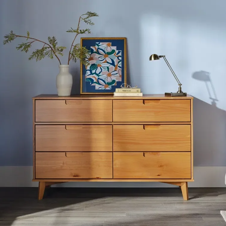 6-Drawer Modern European Wood Dresser with Chest Storage for Bedroom and Living Room Nursery Kid's Room TV Standpromote sales