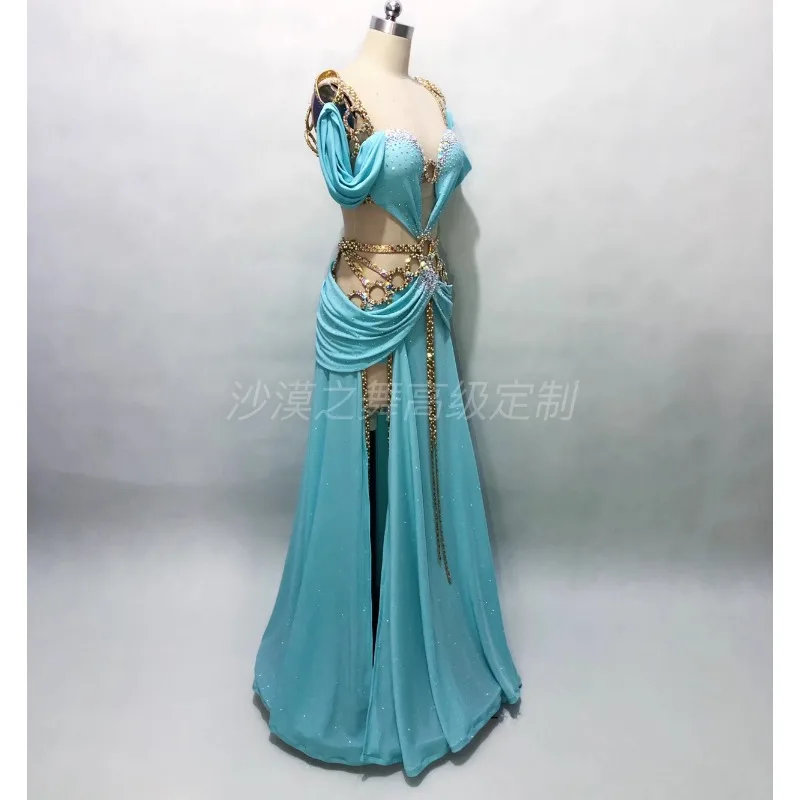 Aangepaste buikdanskleding Oosterse danskostuums Arabische prinses Prestatiekostuum BH lange rok