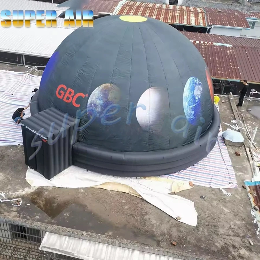 Anpassbare Premium-graue Farbe, heißer Verkauf, aufblasbares Kuppel-Planetarium, aufblasbares Projektionskuppelzelt