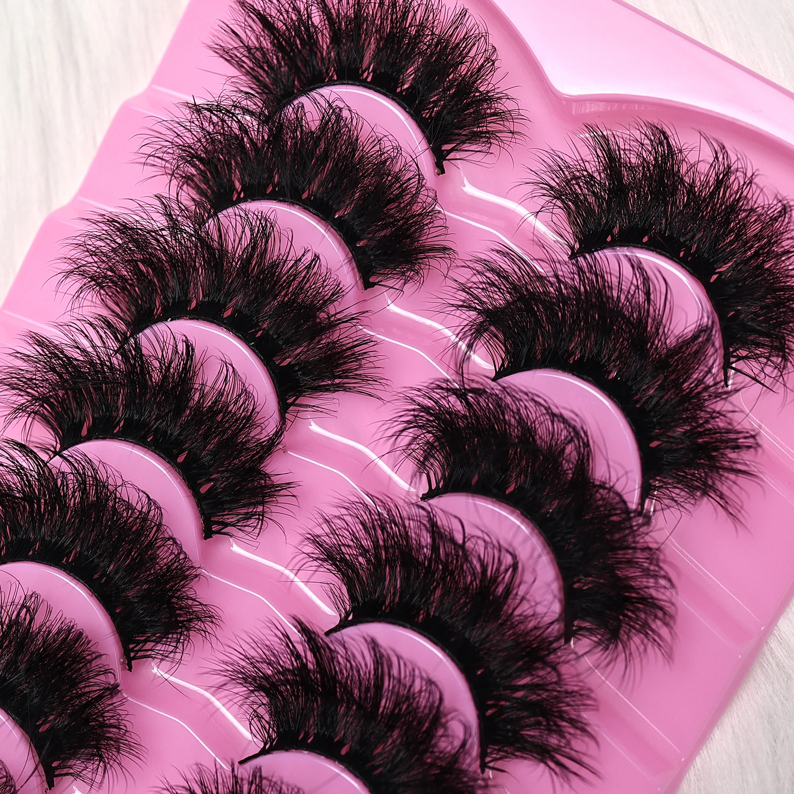 7 أزواج من الرموش الصناعية المصنوعة من المينك - رموش طويلة سميكة ورقيقة، قابلة لإعادة الاستخدام وسهلة الاستخدام لوصلات مكياج العين #2