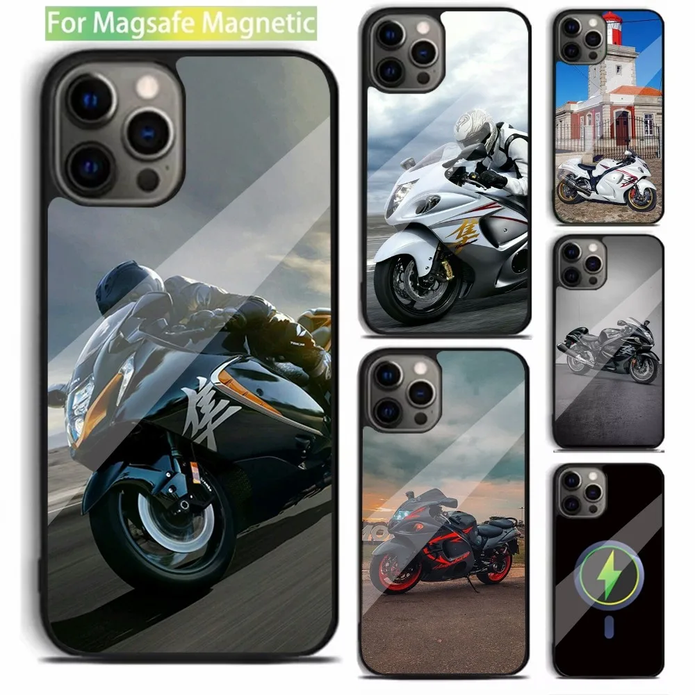 S-Suzuki Hayabusa GSX 1300 R car Phone Case For iPhone 16,15,14,13,12,11,Plus,Pro,Max,Mini Magsafe Magnetic Wireless Charging