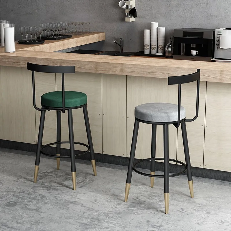 Sillas de Bar de lujo nórdicas, dormitorio moderno, sillas de Bar de diseño Para exteriores, sala de estar, tocador gris, Taburete Alto Para Cocina, muebles