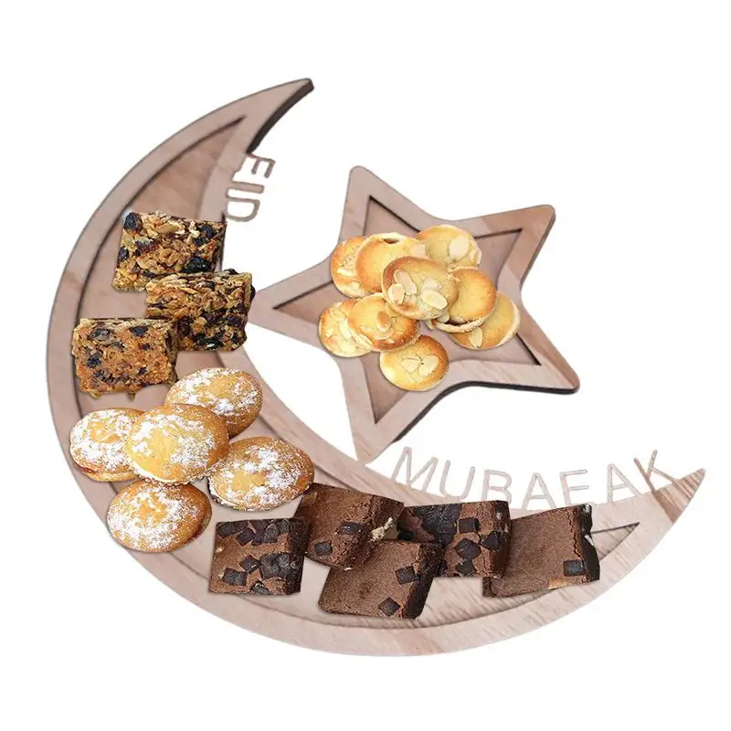 Moon Star Tray Portable Food Storage Container Moon Star Decor Coffee Table Tray Farmhouse Centerpiece Decoration Eid Party Food