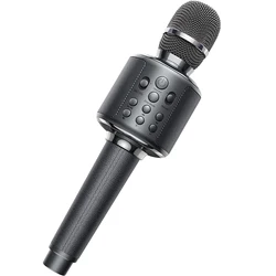 Microfone Karaoke portátil com Bluetooth, microfone sem fio, máquina de cantar, Dual Sing, gravar, reproduzir, reverberar, adulto, criança, presente para casa, KTV