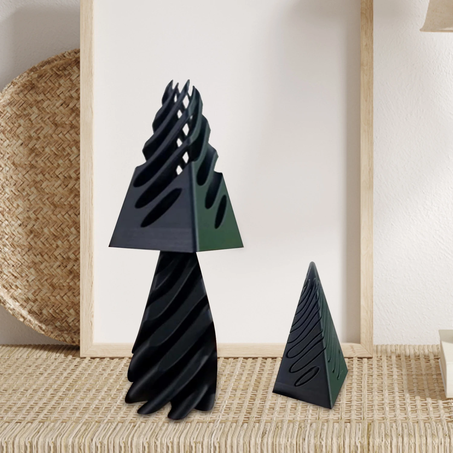 Impossible Pyramid Passthrough Sculpture 3D Printed Spiral Cone Stress Relief Toys Desktop Mini Egyptian Pyramid Model Ornaments