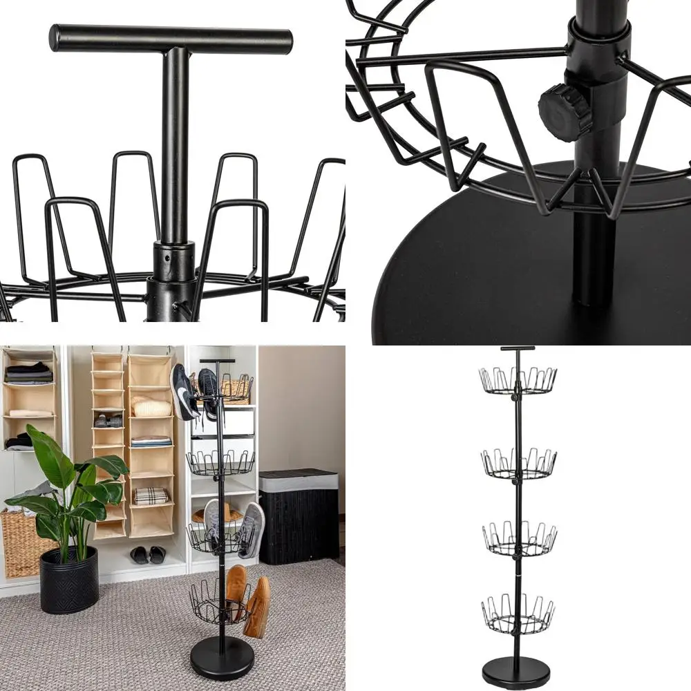 

4-Tier Shoe Organizer, Sleek Matte Black