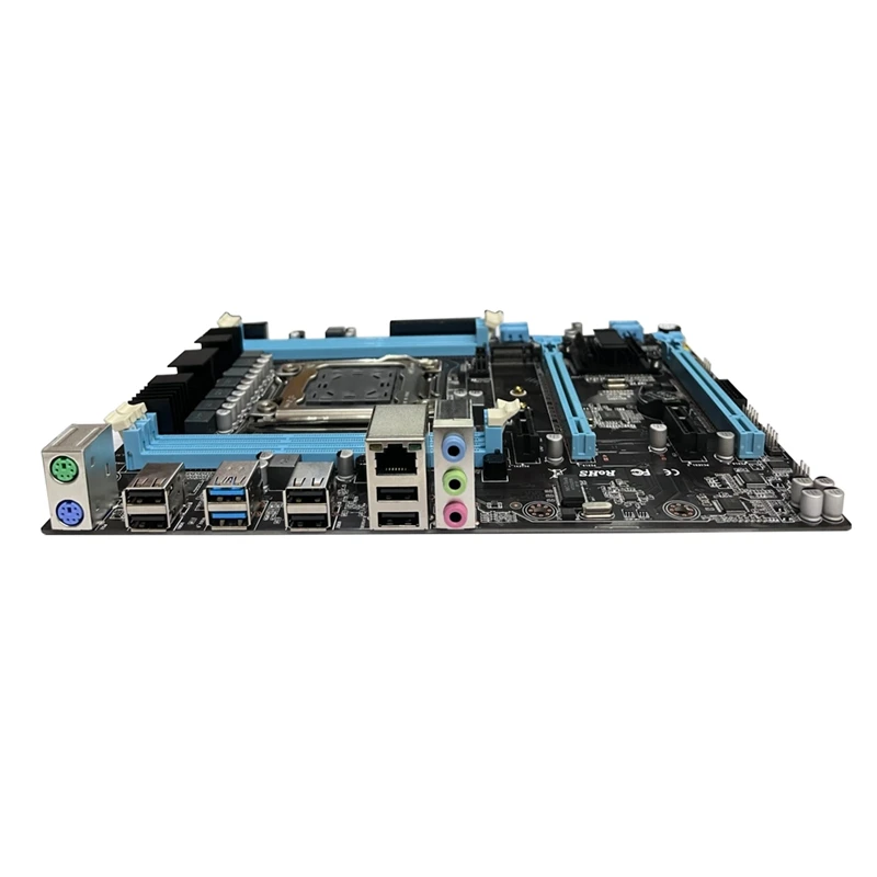 Placa-mãe X79 + cabo SATA + cabo switch + defletor + suporte + graxa térmica suporte 4XDDR3 RAM Gigabit LAN