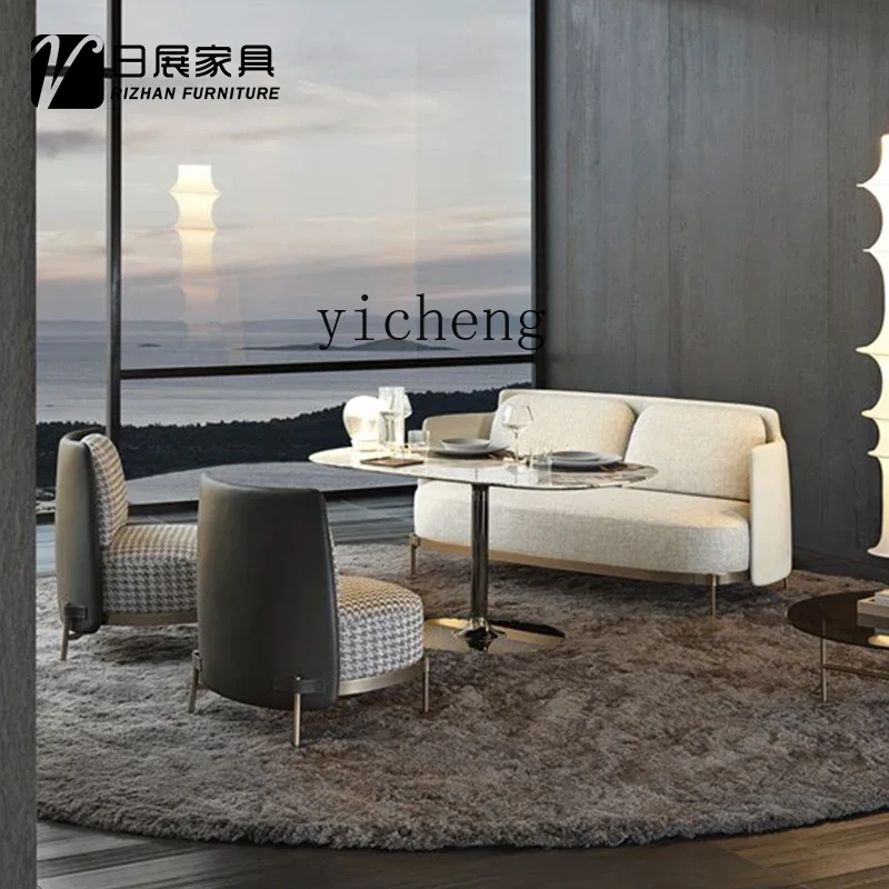 

D24- Italian minimalist light luxury single chair simple modern living room home sofa stainless steel fric leisure chair