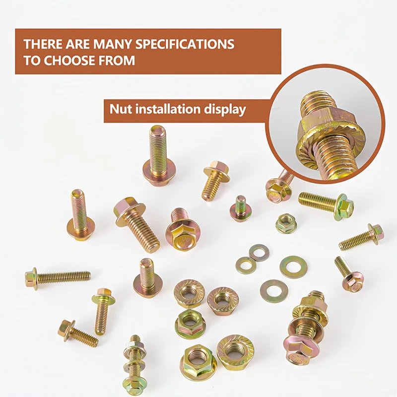 521 pezzi, combinazione di bulloni in zinco colorato M6 M8 M10, elevata durezza, antiossidazione