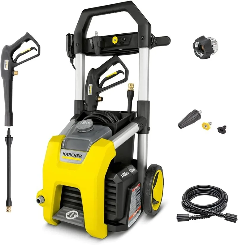 

Kärcher K1700 Max 2125 PSI Electric Pressure Washer with 3 Spray Nozzles - Great for cleaning Cars, Fencing and more - 1.2 GPM