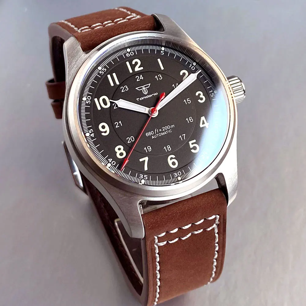 

39mm Miyota8215/PT5000 Automatic Watch Sapphire Crystal 20ATM Waterproof Diving Screw Crown Pilot Mechanical Watches Men Vintage