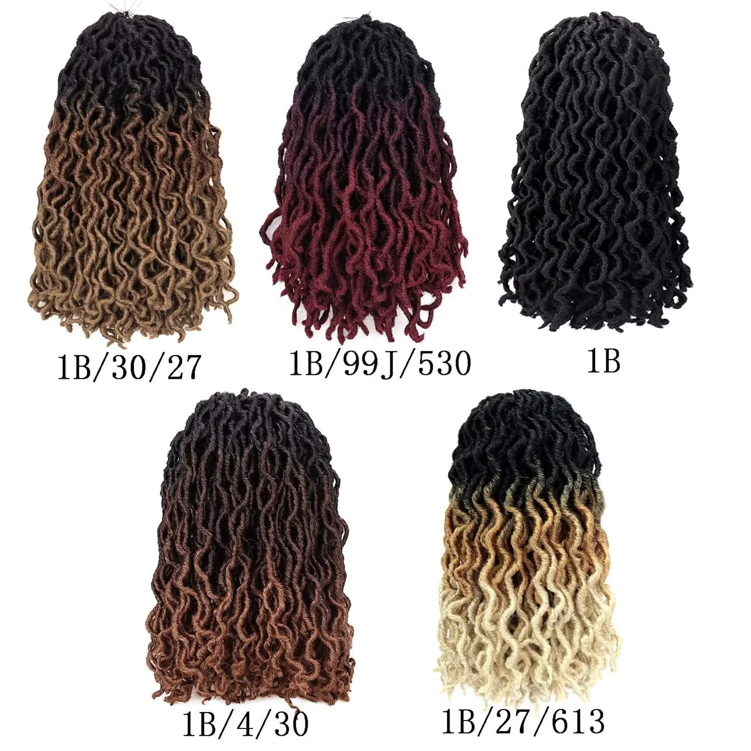 18/24 بوصة آلهة فو لوكس الكروشيه الشعر 6 حزم/وحدة لينة الغجر لوكس متموجة الكروشيه الضفائر المجدل 3 لهجة مجعد متموج الاصطناعية #5