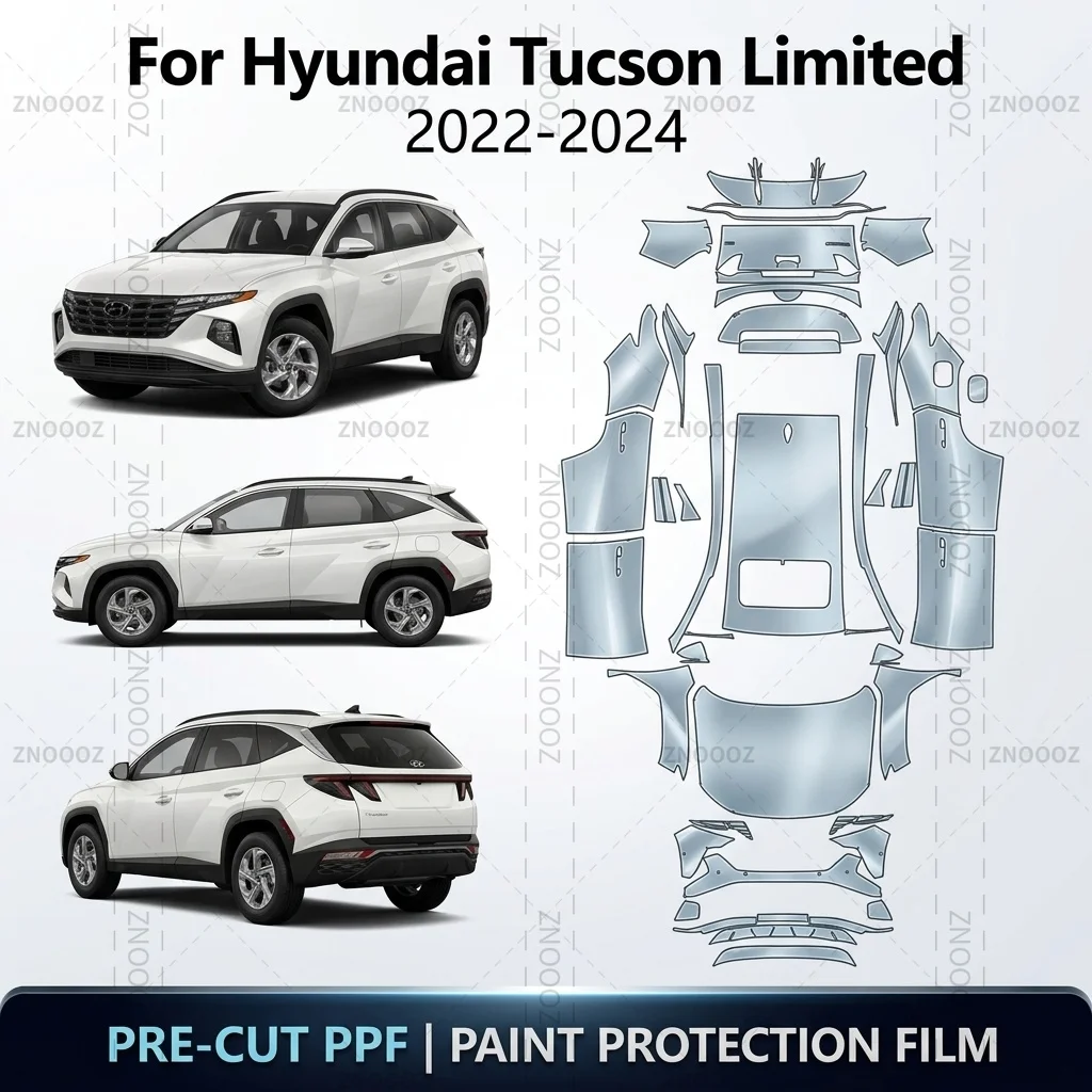 For Hyundai Tucson Limited 2022-2024 8.5Mil Precut PPF Paint Protection Film TPU Self Full Vehicle Glossy Clear Matte Black