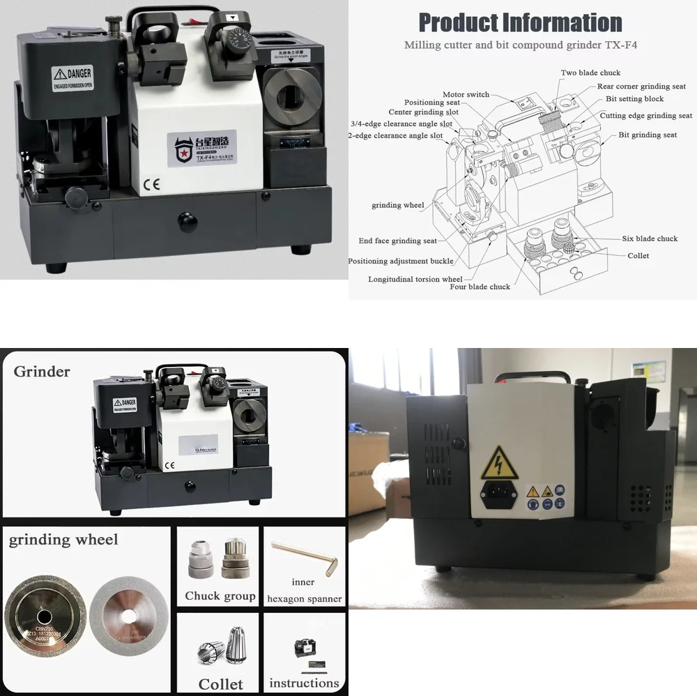 F4 Complex Grinder for Simultaneous Grinding of End Mills and Drill Bits