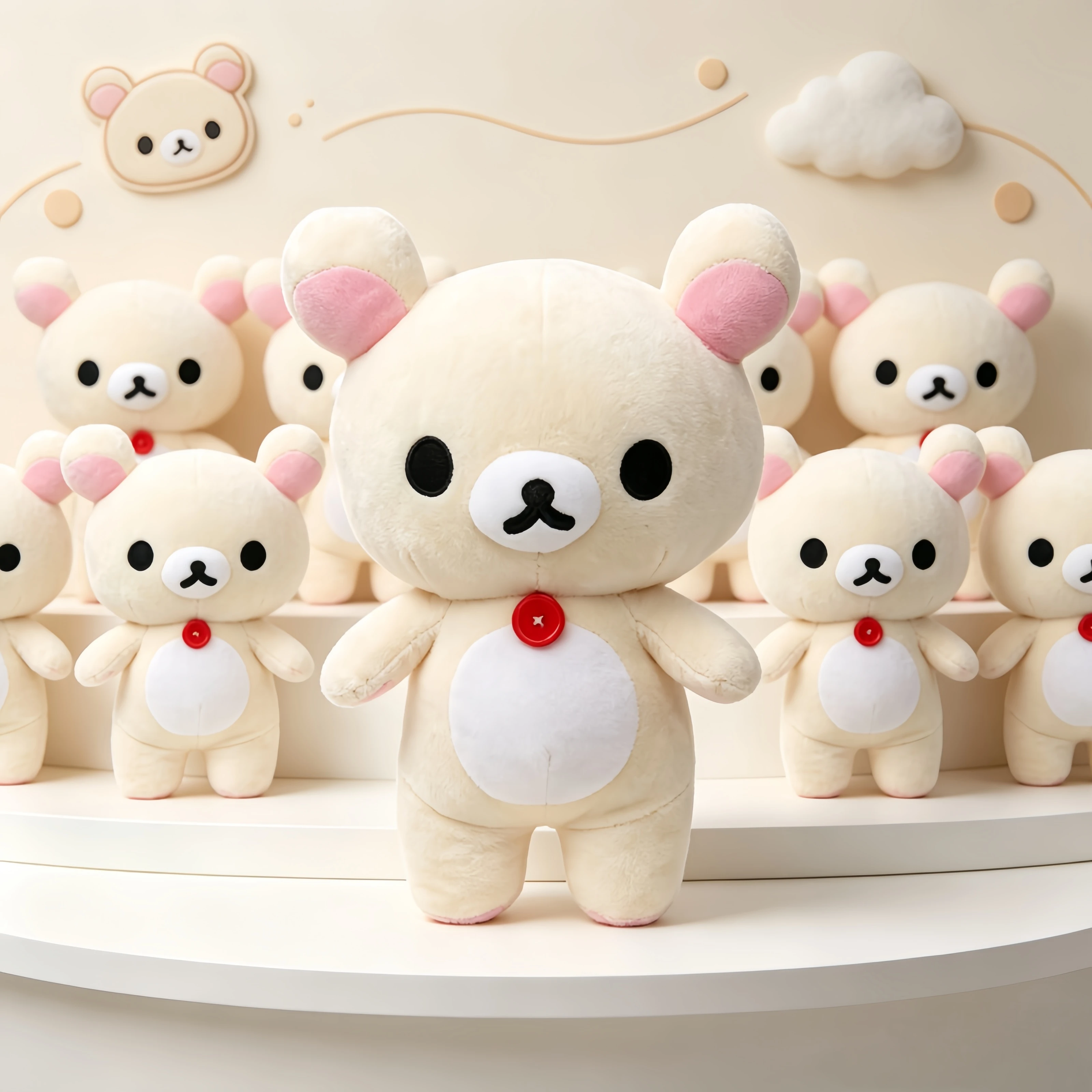 Image of Rilakkuma Teddybär Plüschtier - Kawaii Anime Stoffpuppe Weiche Raumdekoration Liebliches Geschenk für Geburtstag oder Weihnachten