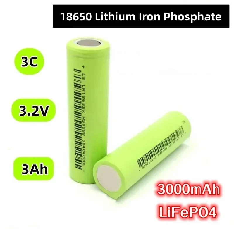 100%Original 3.2V 3000mAh 18650 Lithium Iron Phosphate Rechargeable Battery 1C-3C 21700 LiFePO4 Battery for Flashlight Mini Fan