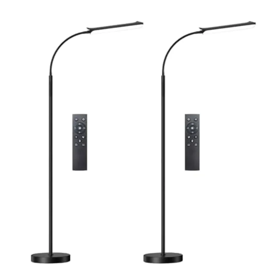 

Floor Lamp 2 Pack 18W 1800LM Bright LED Floor Lamp with 2 Remotes and Works with Smart Plug Dimmable Timing Eye Caring Standing