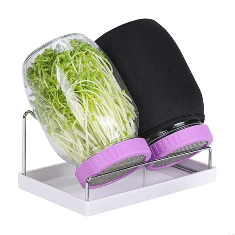 Seedling Sprouter Set with Stackable Drip Tray and Safe Plastic Lid