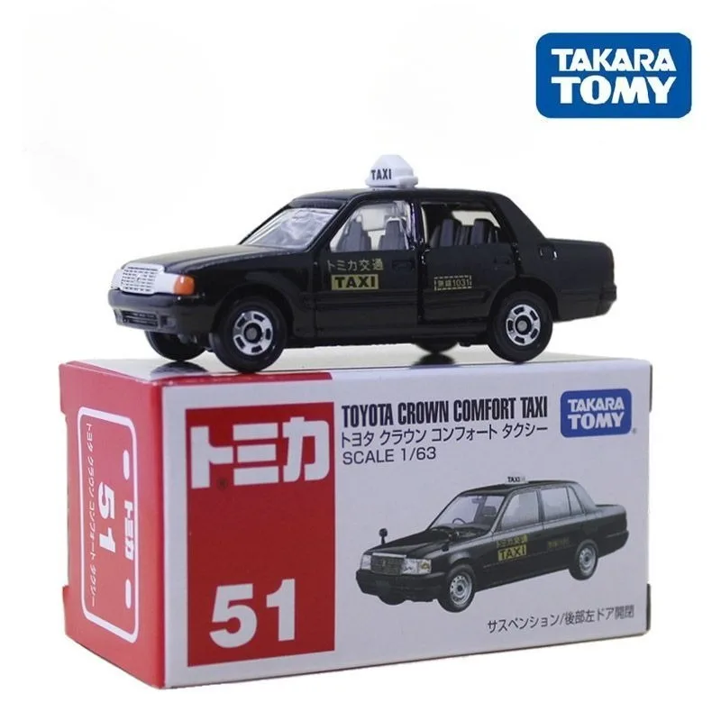

TAKARA TOMY Tomica 1/63 Red White Box No 51 Toyota Crown Taxi Alloy Model Toy Realistic Car for Kids