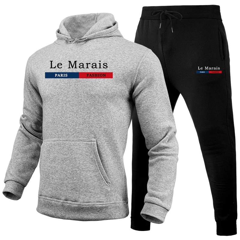 

Hot Sales Mens Tracksuit Casual Printing Sweatshirts Sweatpants 2 Pcs Set Sports Jogging Mens Clothing Office Home Hoodies Suit