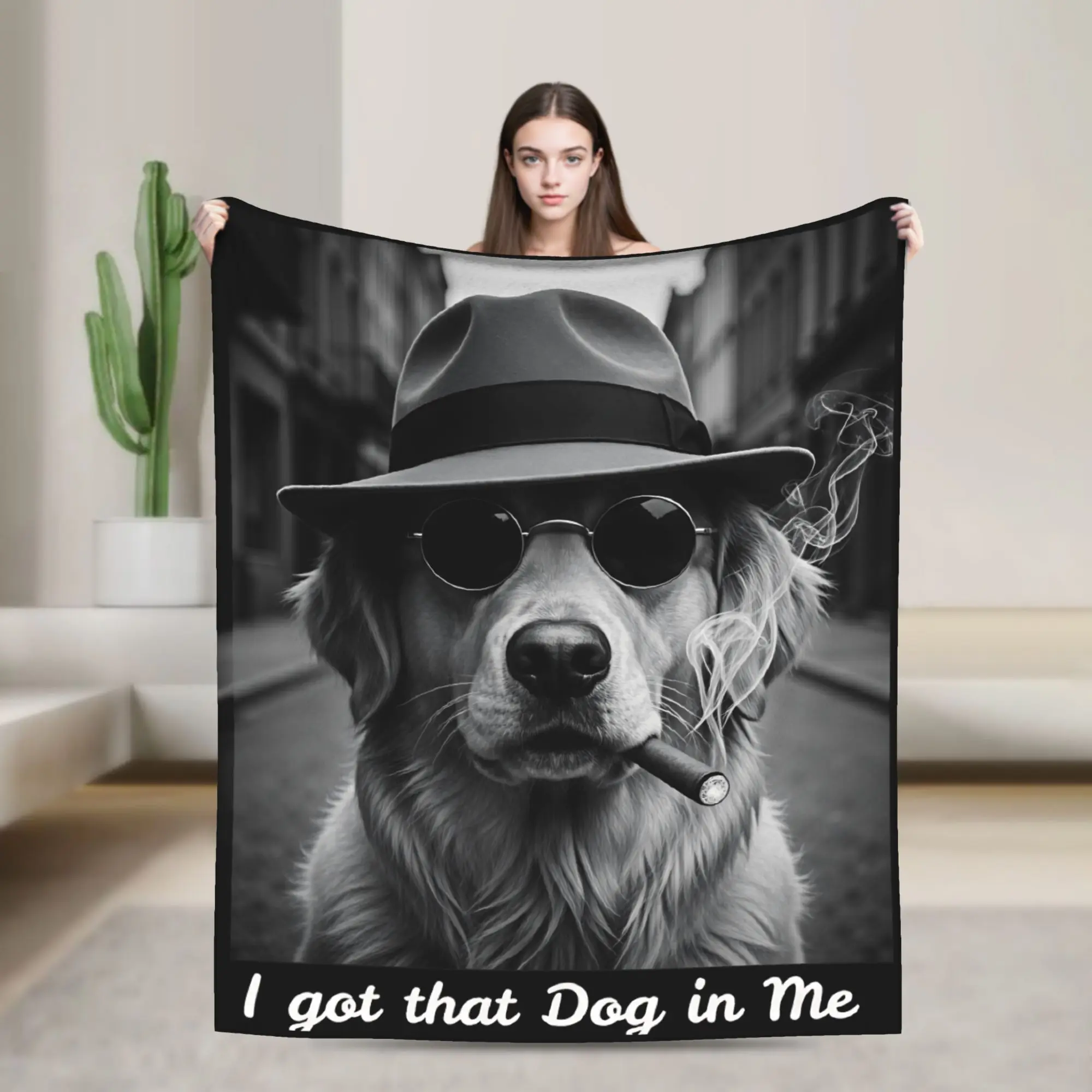 I got that Dog in Me Blanket Warm Cozy  Throw Blanket Winter Girl Living Room Travel Office Bedspread