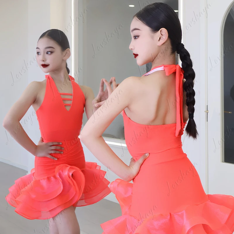 Lateinische Tanzkostüme für Mädchen, Performance-Kostüme für Kinder, neue Stile für Herbst und Winter, Trainings-Outfits für Mädchen