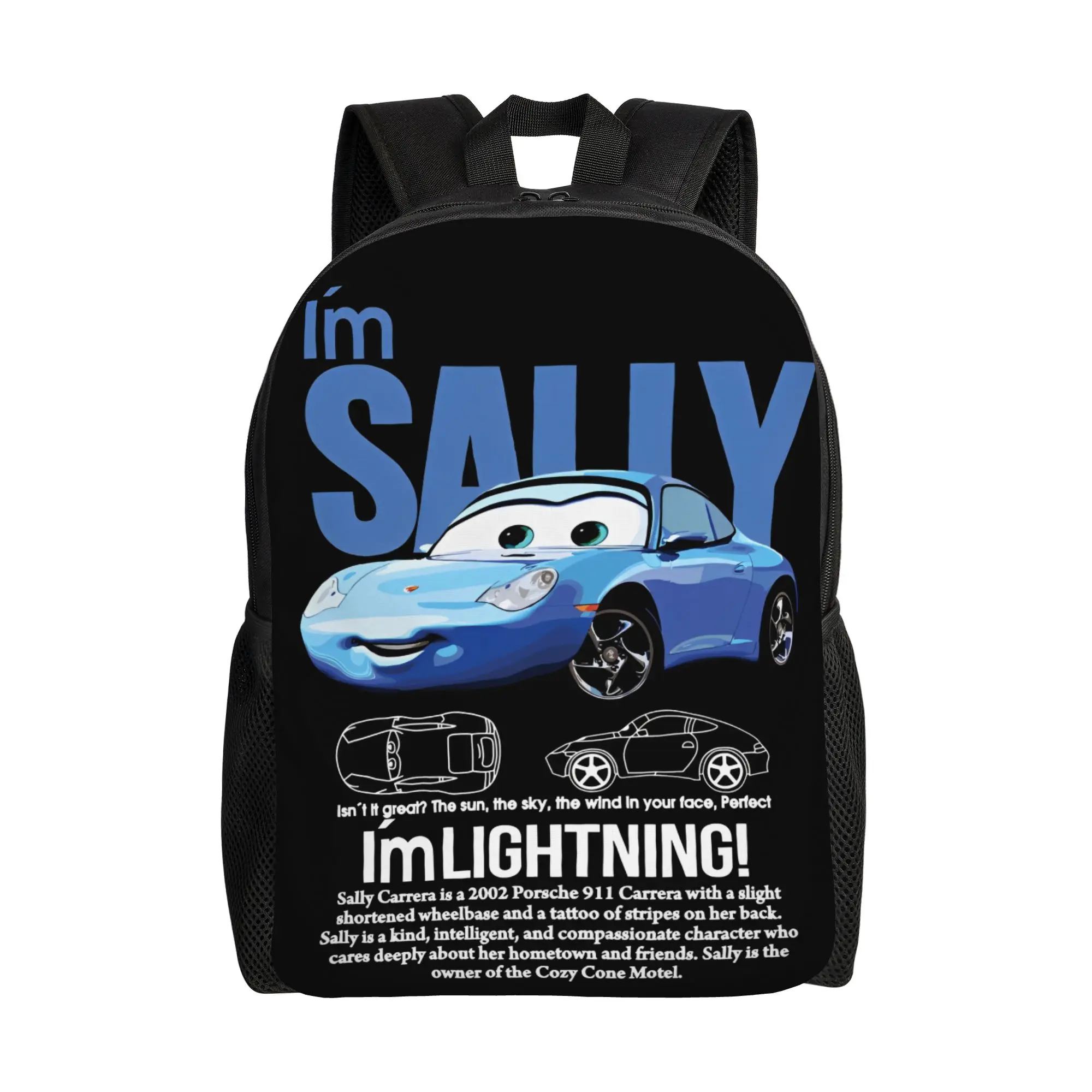 

Рюкзак Lightning McQueen Cars для женщин, с принтом, из полиэстера, повседневный, школьный, в стиле Outdoor, красочный.