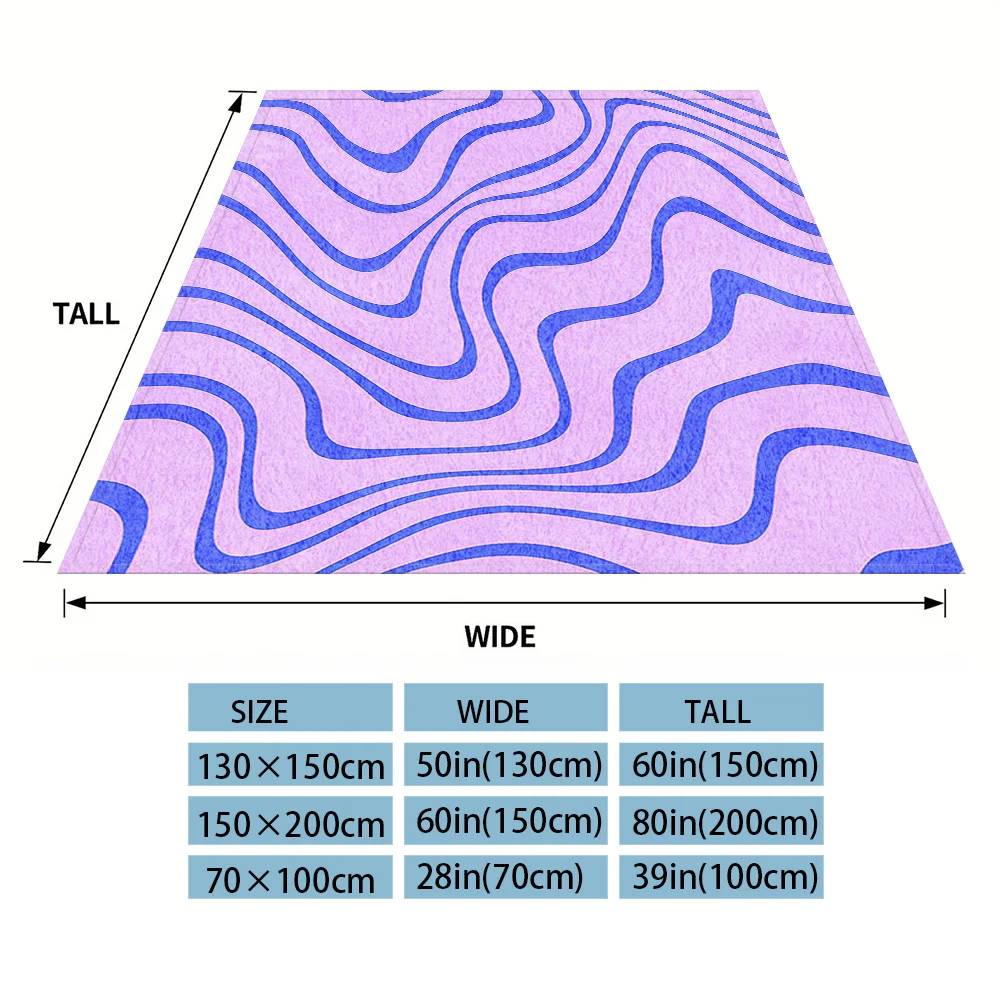 Lilac Ripple Sofa Specific Soft Flannel Blanket, Universal Plush Gift Blanket For All Seasons
