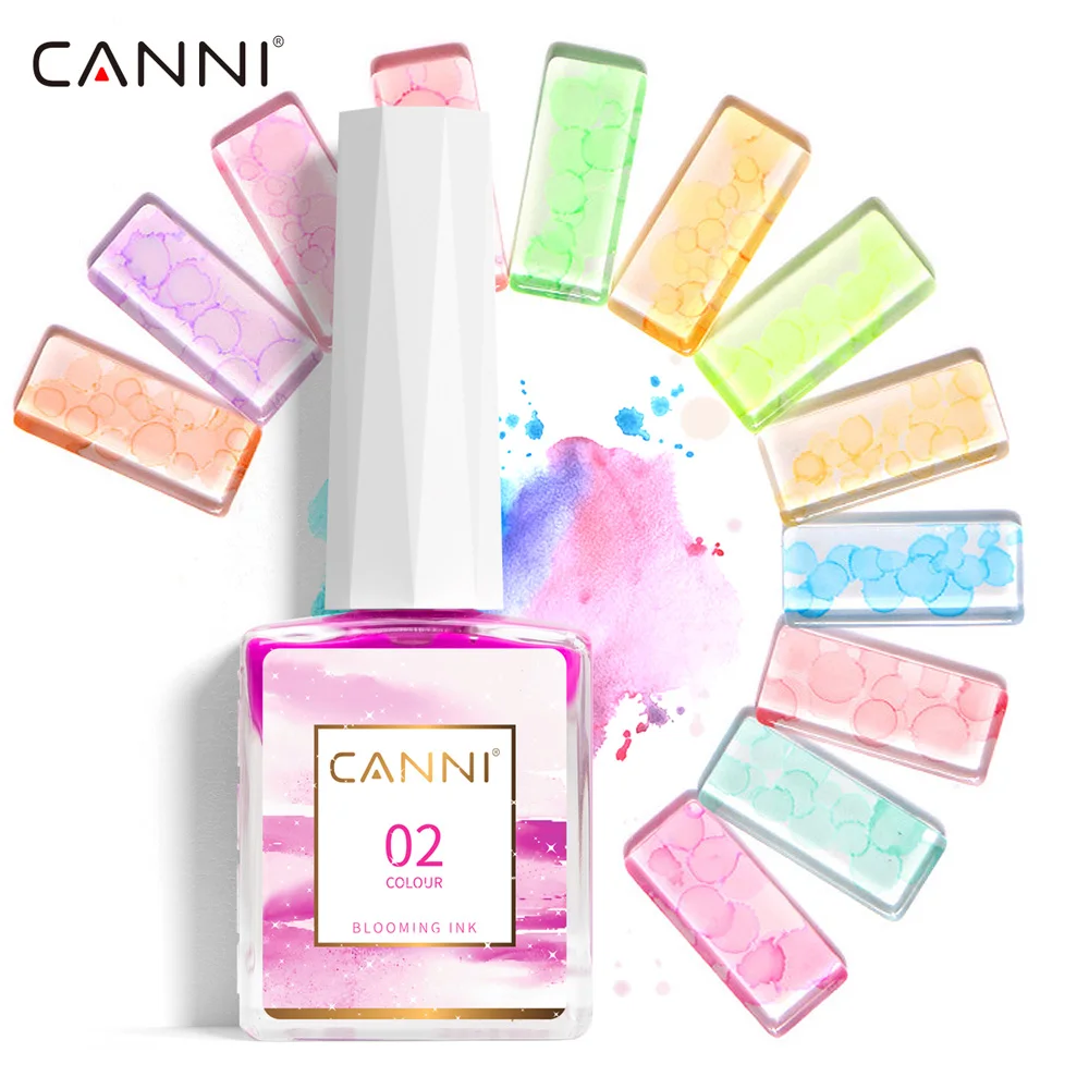 CANNI 9 ml Blooming Water Color Polish Air Dry Smoke Effect Nail Art Design Blooming Nail Liquid Venalisa Flower Painting Ink – Detail 1