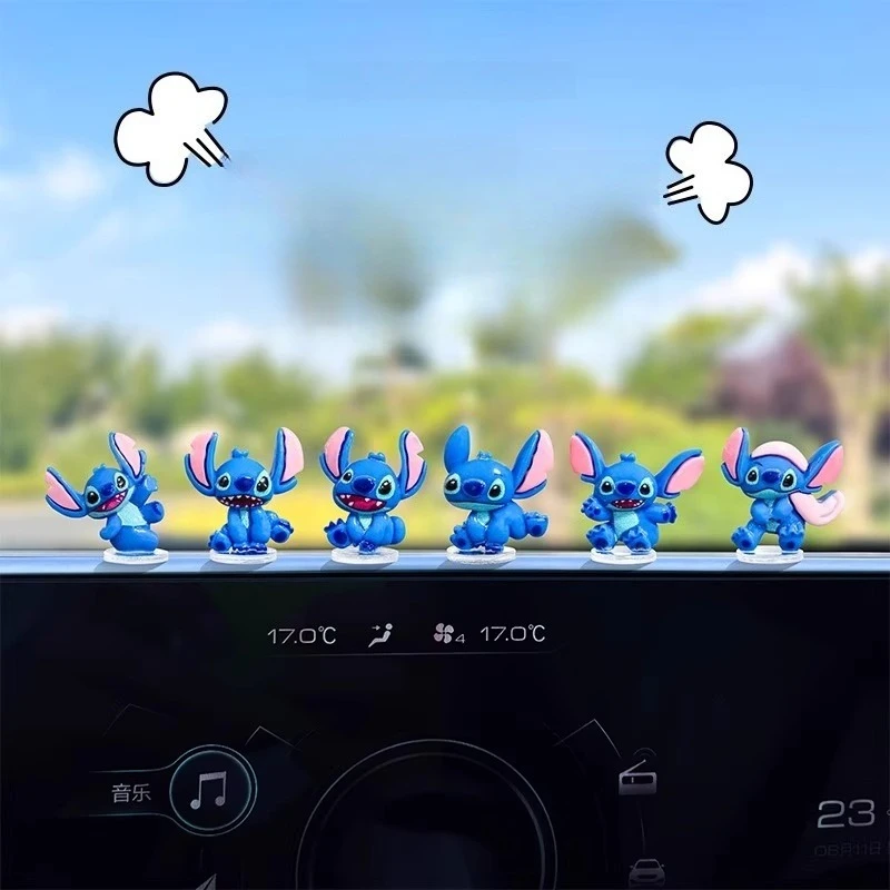 

Stitch Cartoon Car Center Console Figurines Interior Decoration Cute Kawaii Ornaments Auto Interior Decor Accessories Girl Gift