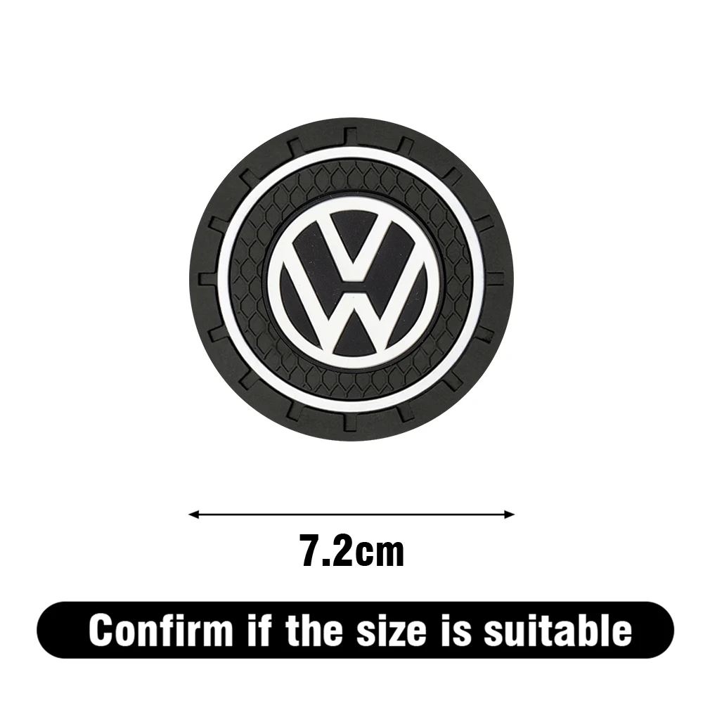 1/2pcs 7,2 cm schwarzes Kieselgel Neuwagen Wasser becher Slot Untersetzer Anti-Rutsch für VW R Polo Tiguan Rline GTI Golf GTD Auto Zubehör