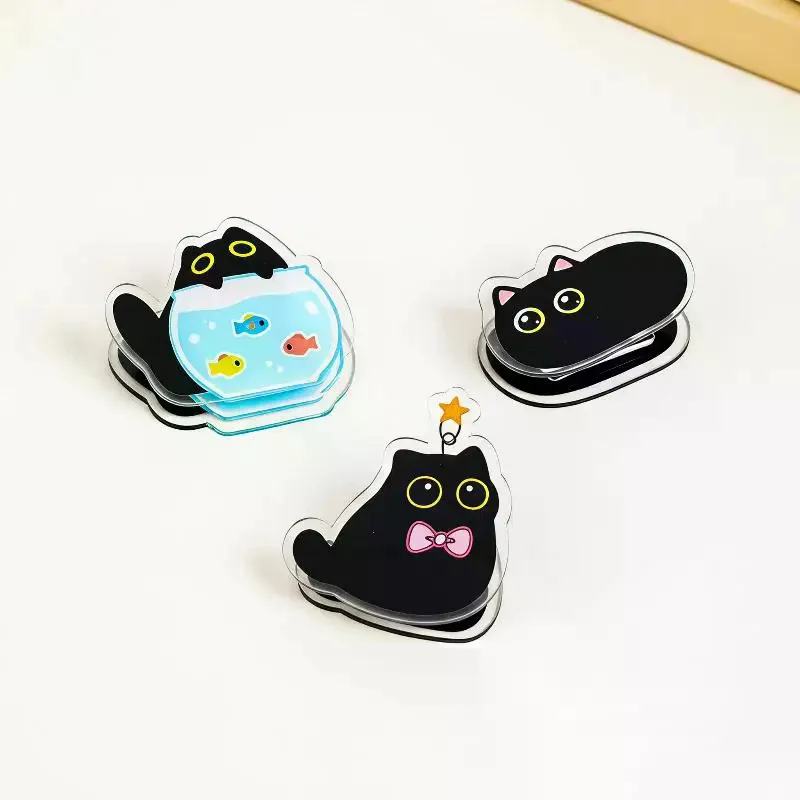 9/5/7Pcs Cute Cat Acrylic Paper Clips, Double-Sided Design, Ideal for Photos, Notes, Documents, Strong Grip, Adorable Appeara