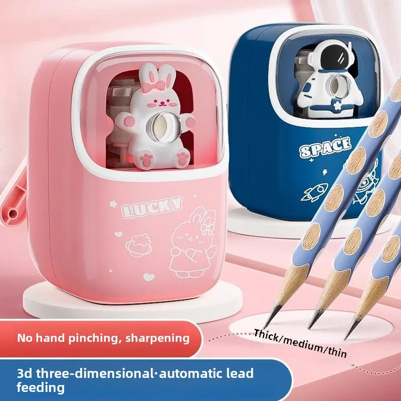 Hand Crank Cute  Mechanical Pencil Sharpener Automatically Enters Lead Cartoon Stationery Desktop Rotary Pencil Sharpener