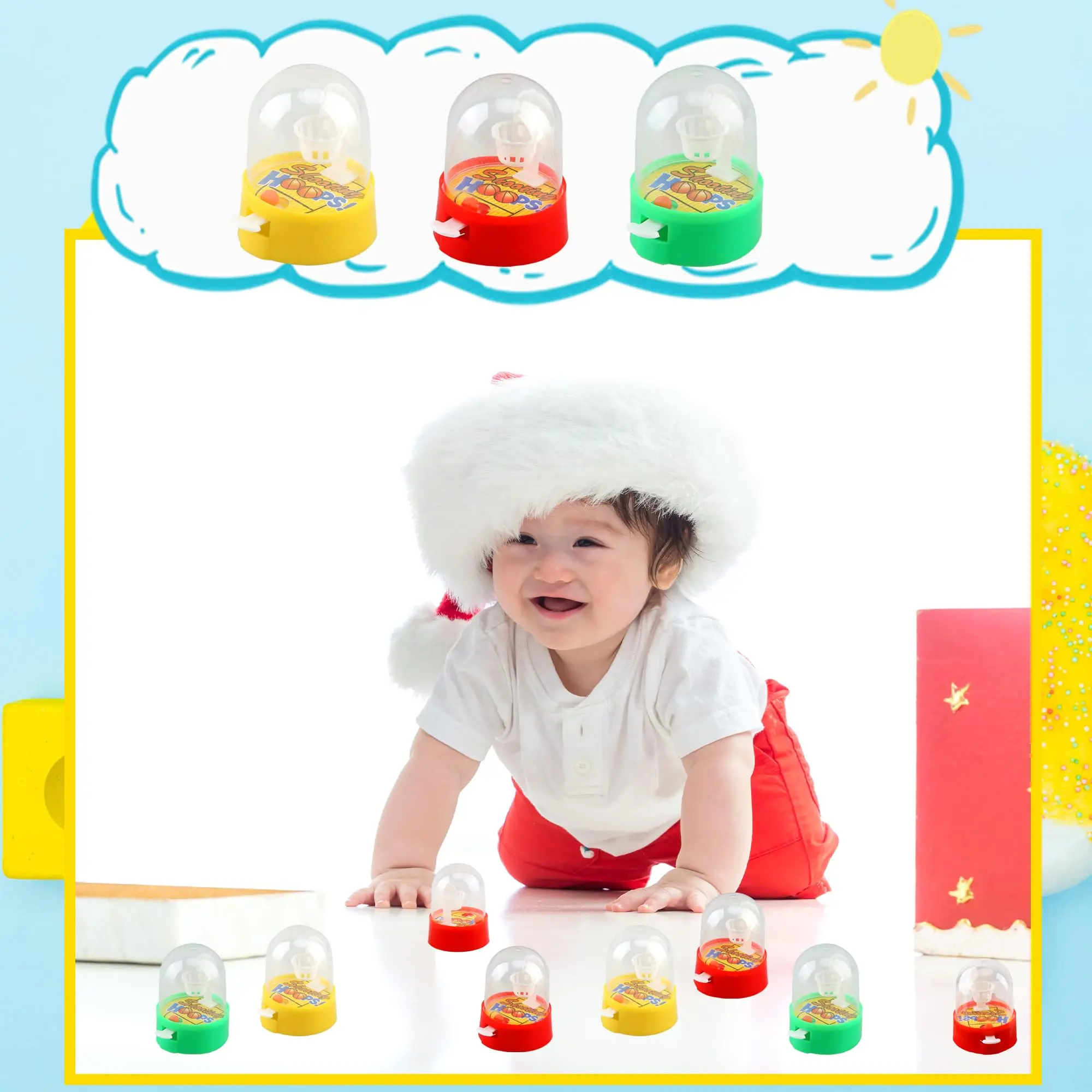 50 stuks Mini Vinger Basketbal Speelgoed Handheld Desktop Tafel Basketbalring Schietspel voor Verjaardag Sport Feestartikelen