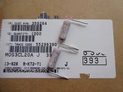 Crude copper foot high-power writing resistor 3W39K 3W 39K 5% volume 5mm * 15mm