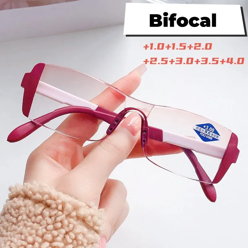 Multifunctional Unisex Bifocal Reading Glasses Men Women Vintage HD Presbyopia Eyewear Men Trendy Near Far Eyeglasses +1.0+4.0