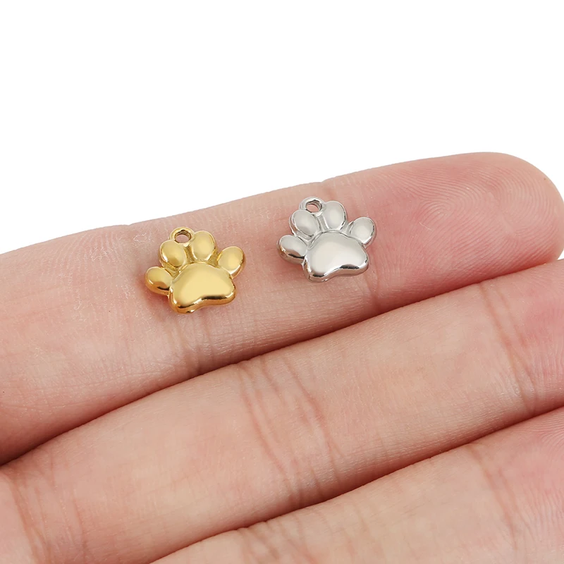 5 قطع الفولاذ المقاوم للصدأ الكلب مخلب سحر الخرز قلادة المعلقات أبدا تتلاشى أقراط سحر ل سوار ذاتي الصنع النتائج صنع المجوهرات