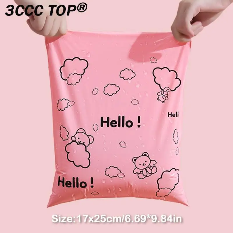 10Pcs Bear Courier Bag Envelope Packaging Bags Pink Waterproof Self Adhesive Seal Pouch Shipping Mailing Bag Transport Bag