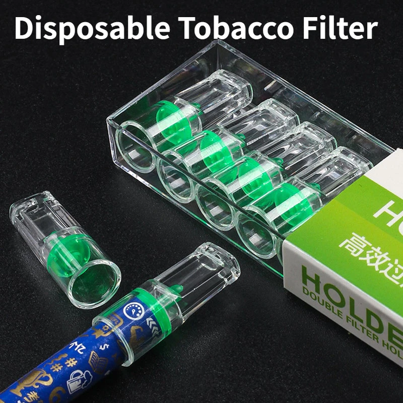 

10Pcs/set Disposable Acrylic Tobacco Filter For 8mm Tar Filtration Cigarette Holder Healthy transparent Hookah Pipe Smoking Tool