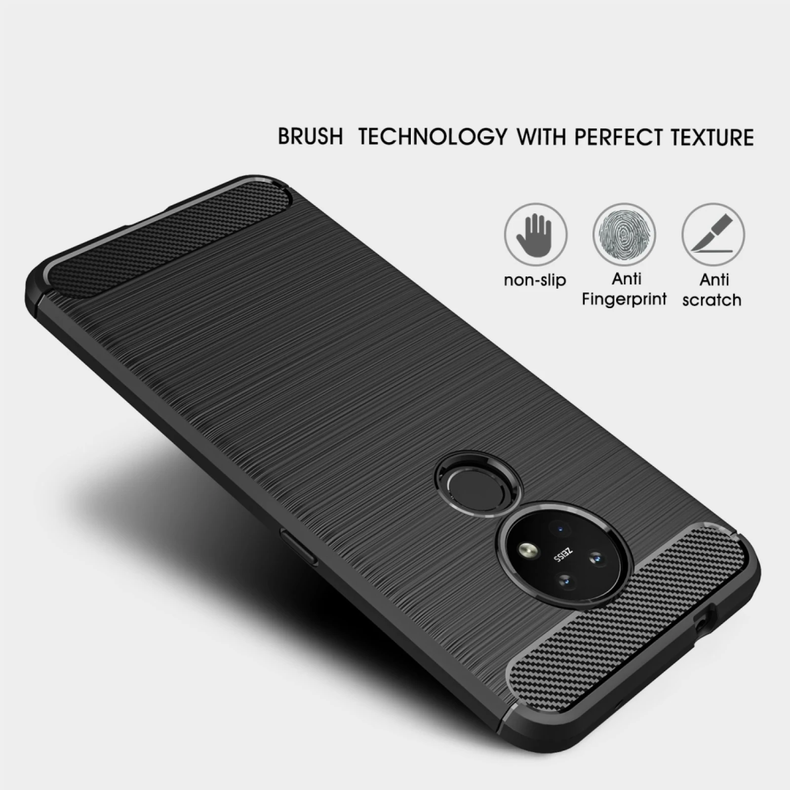 Mobile phone accessoires for Nokia 7.2 & 6.2 Brushed Texture Carbon Fiber TPU Protective Case