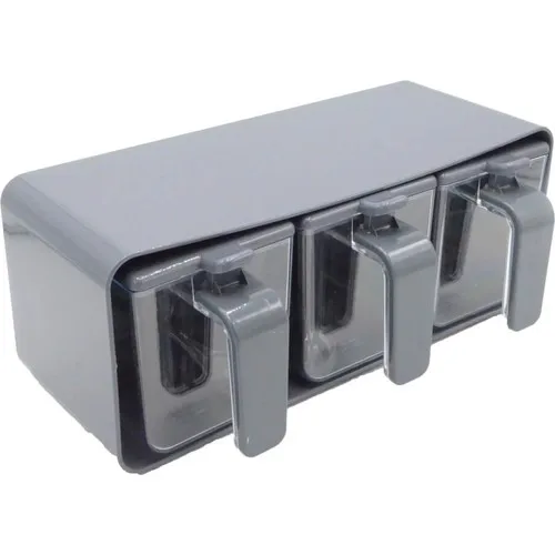 Piev 3 Pcs Spice Rack Set Gray