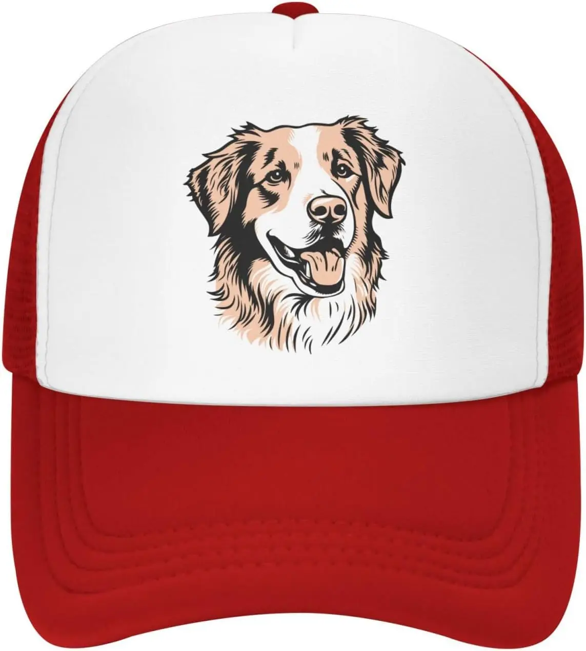 Australian Shepherd Graphic Trucker Hat Breathable Mesh Snapback Cap Casual Adjustable Headwear