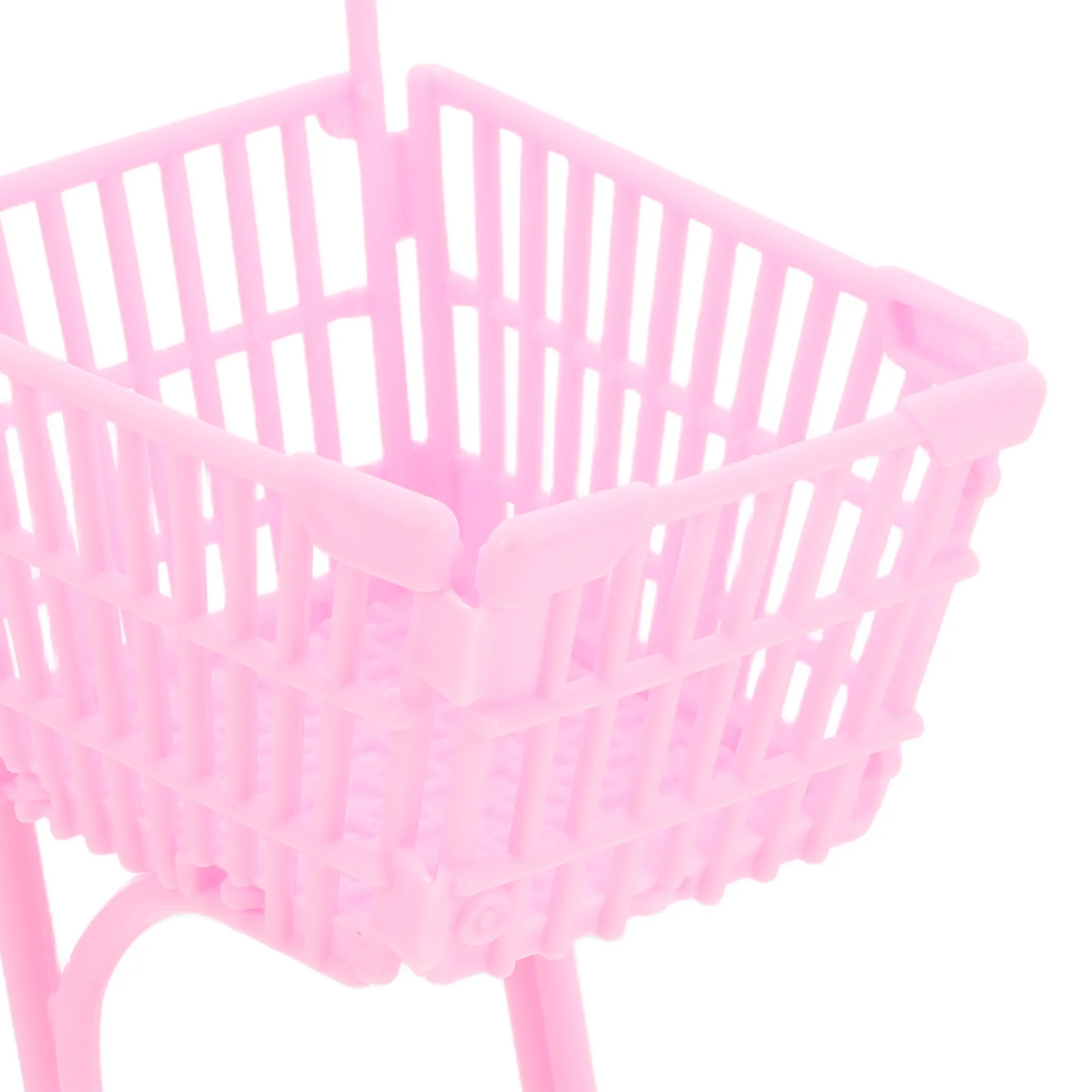 1 Uds Mini cesta pequeña de compras para niños con asa para carrito de compras de bebé juego de simulación organizador de escritorio de juego de rol de supermercado rosa