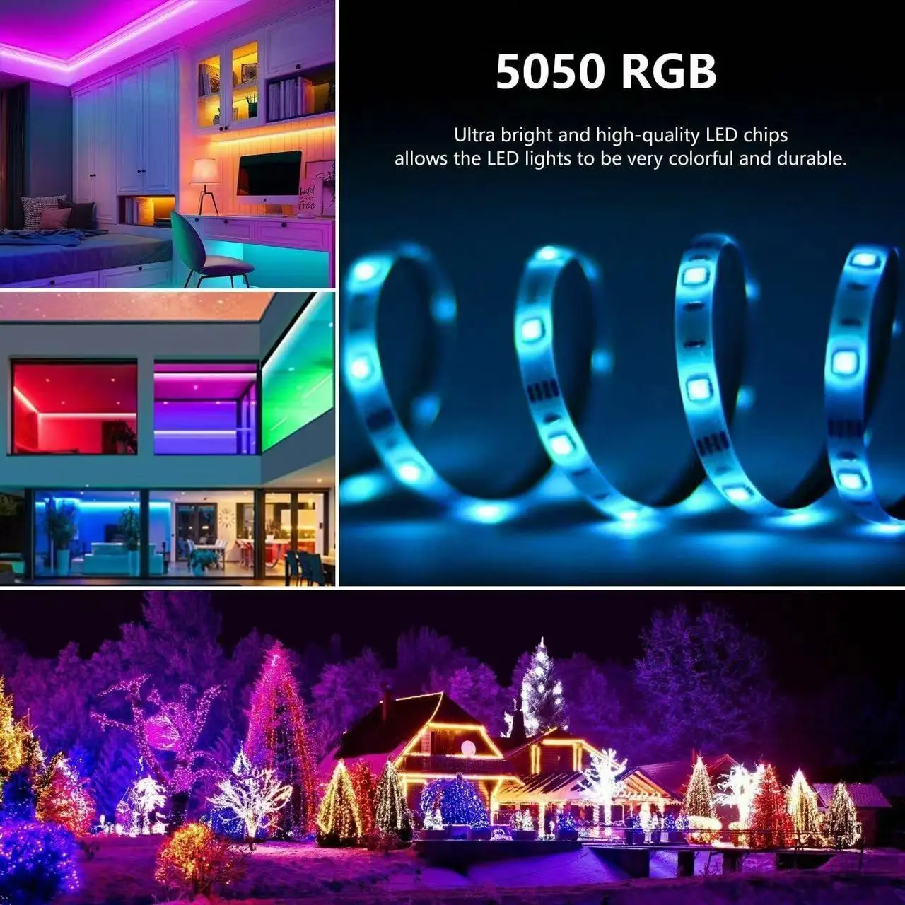 YBZ-ZN 5V LED Belt Set 5050RGB Waterproof Colourful USB24 Key Music Bluetooth TV Background Atmosphere Light