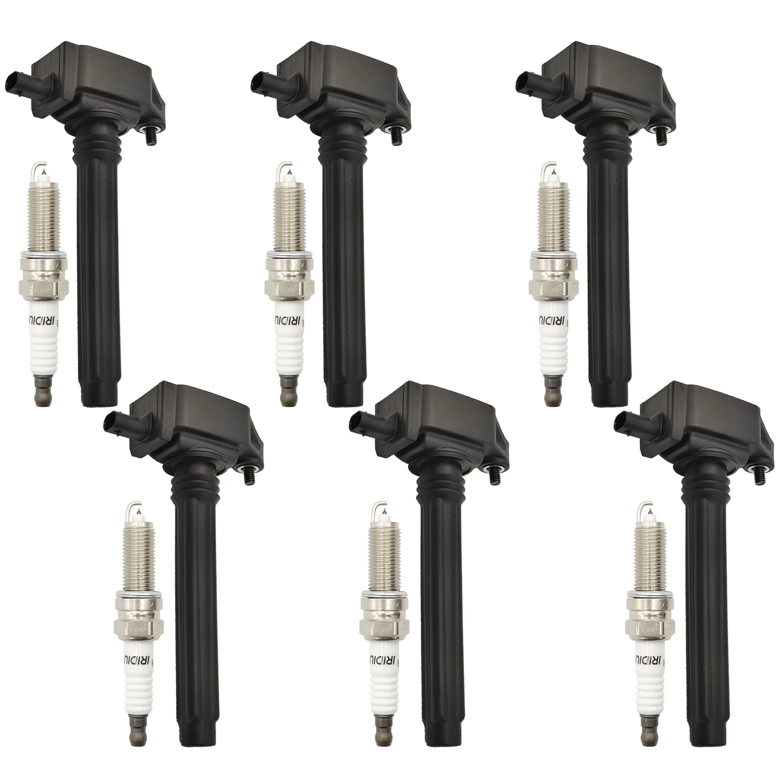 6pcs Ignition Coil & Iridium Spark Plug Performance UF648 36-8196 5149168AI 5C1848 0221504032 5149168AH Fits Dodge Jeep Ram
