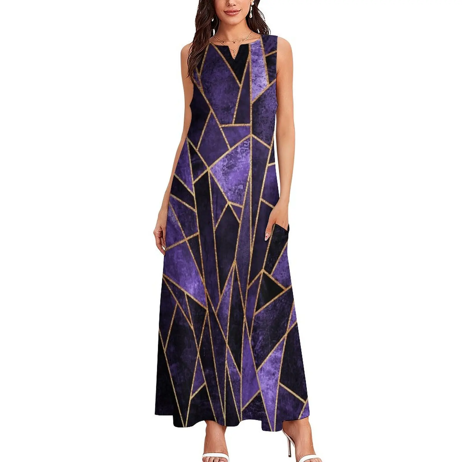 Shattered Amethyst Long Dress women