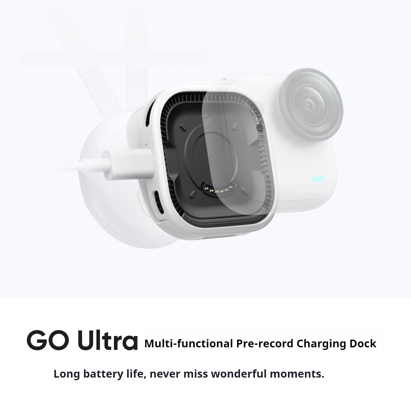 For insta360 Go Ultra Charger Multi Functional Pre Recorded Charging Base Accessory Kit
